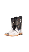 Aztec Cowhide Square Toe Cowboy Boot Size 8 Box FM2