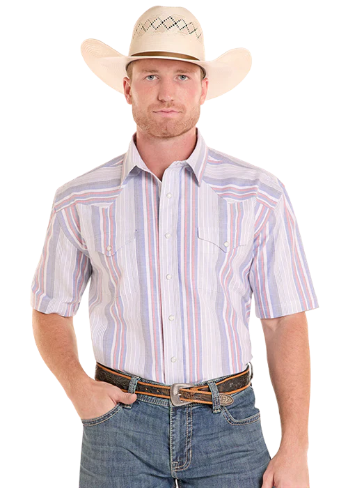 Mens Panhandle Short Sleeve Pearl Snap