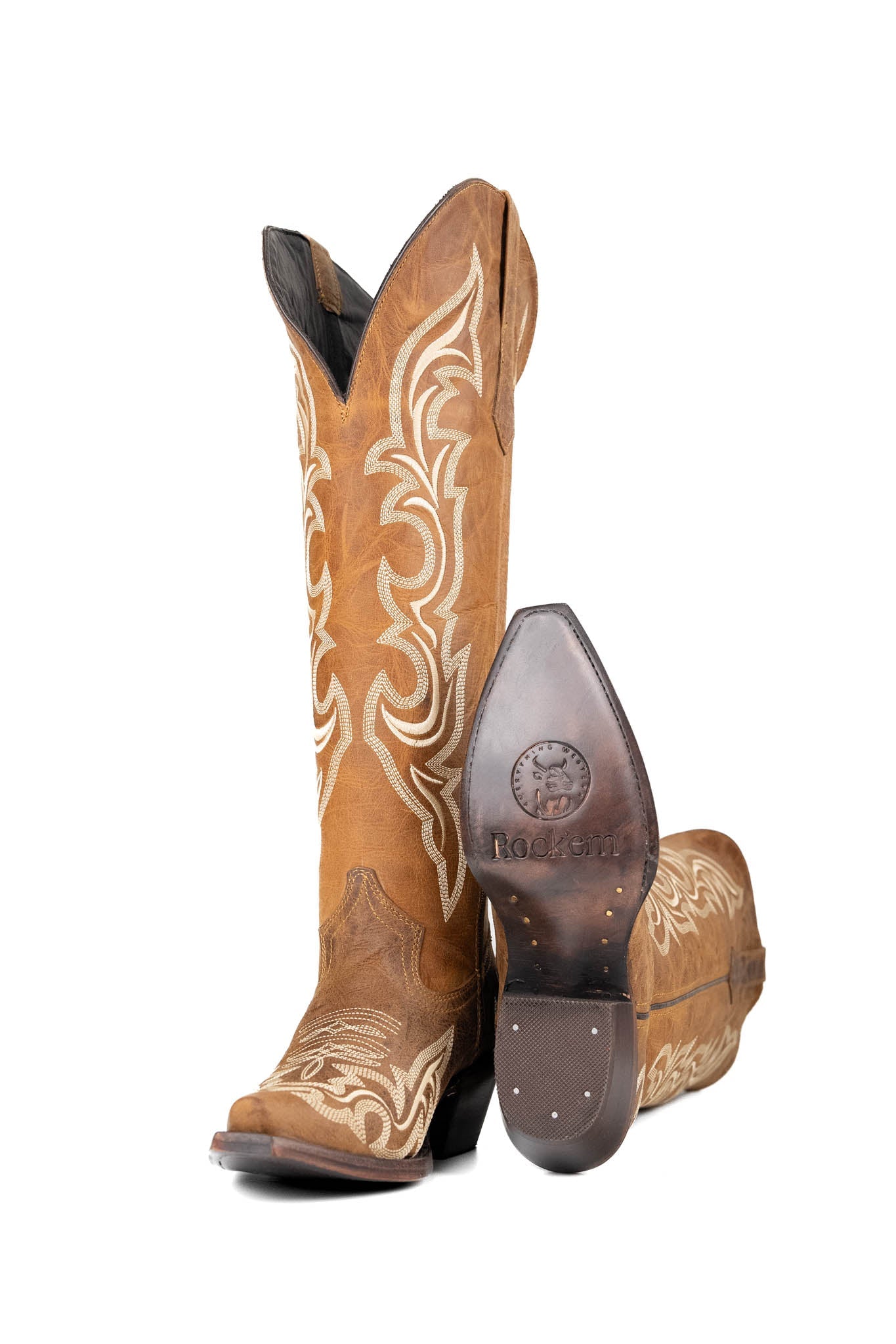 Jenny Tall Wide Calf Snip Toe Cowgirl Boot