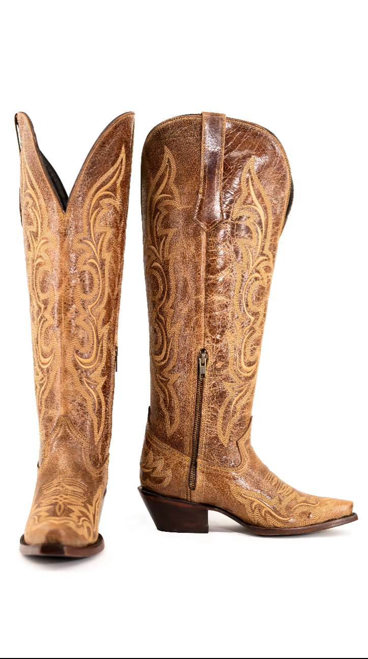 Jenny Tall Wide Calf Snip Toe Cowgirl Boot FINAL SALE